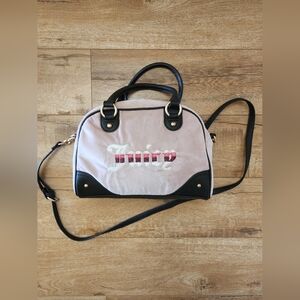 $99 Juicy Couture Velvet Bowler Bag Choco Brown Petal Pink Crossbody Heart Charm